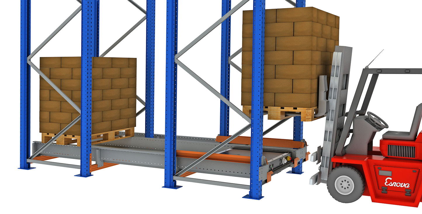 Rayonnages avec chariot navette